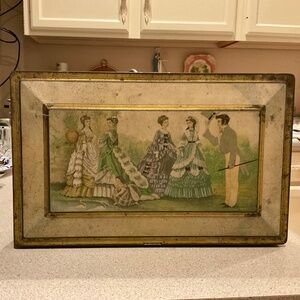 Antique Metal Biscuit Cookie Tin Box - Federal Bake Shops Victorian 13 X 8 X 3